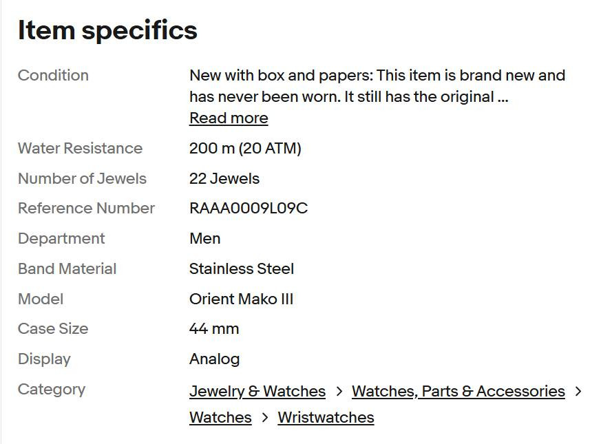 ياباني اصلي اوتوماتيك

f692 مكينة رقم

Orient RA-AA0009L09C

عمق 200 متر تحت الماء 

قطر 44

سعر القطعة 140 دولار 

made in japan

صنع في اليابان


**إذا كنت صاحب هذا الإعلان وتريد حذفه لأي سبب، رجاءا أرسل رسالة إلى الدعم الفني**