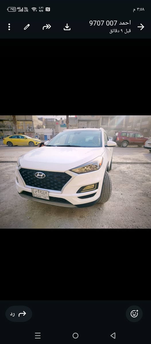 ✨هيونداي توسان 2021✨
🚗وارد أمريكي

🟠المواصفات
🔸كامرة خلفية
🔸حساسات
🔸رادار جانبي
🔸رادار امامي
🔸بصمه تشغيل
🔸هاند بريك بصمة
🔸اوتو هولد
🔸أنظمة قيادة
🔸مانع انزلاق
🔸منفذ شحن و aux

🔘مصبوغ عام وصوره الحادث موجوده بالمنشور

🔹تخم تاير جديد
🔹مكينه وكير كفالة
🔹رقم بغداد باسم المالك تحويل مباشر ثاني يوم

هيونداي توسان 2021
مكان السيارة بغداد
رقم صاحب السيارة 
***********
السعر 145 ورقة وبيها مجال بسيط
