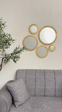 طقم ٥ مرايا • مرايا دائرية • تصميم ذهبي
