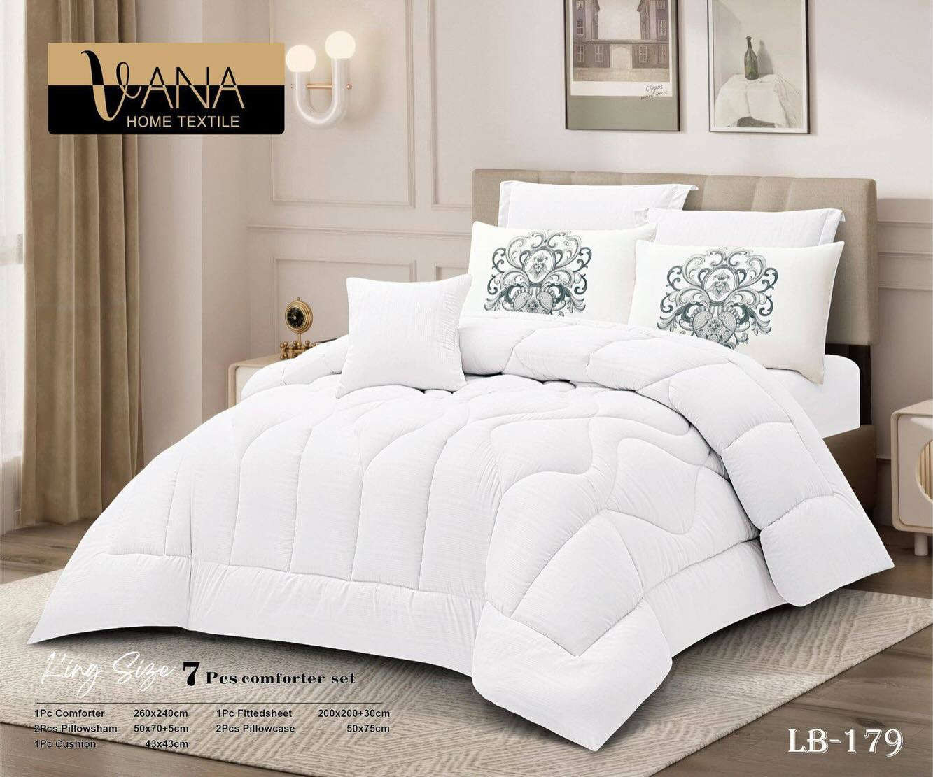 ⚜️عروضنا مع داڤانا للمفروشات
  
لحاف صيفي نفرين ابيض 7 قطع

السعر : 60 ألف فقط 💫💫💫

✨ طقم لحاف فاخر من ماركة VANA Home Textile ✨

إذا تحب البساطة والأناقة بنفس الوقت، هذا الطقم الأبيض الراقي راح يعطي لغرفتك لمسة فخامة وهدوء 🤍

🔹 المواصفات:
 • طقم كامل 7 قطع
 • لحاف كبير بحجم King Size
 • قماش ناعم ومريح للنوم
 • تصميم أبيض أنيق مع تطريز راقي على الوسائد
 • مناسب لغرف النوم العصرية والكلاسيك

📦 محتويات الطقم:
 • 1 لحاف: 260×240 سم
 • 1 شرشف مطاطي: 200×200 + 30 سم
 • 2 كيس مخدة: 50×75 سم
 • 2 وسادة ديكور: 50×70 + 5 سم
 • 1 مخدة ديكور: 43×43 سم

💤 راحة وأناقة في نفس الوقت… خيار مثالي لتجديد غرفة النوم.

#مفروشات #ديكور_المنزل #اثاث_منزلي #اناقة_البيت #ديكور_راقي تصميم_داخلي افكار_ديكور اثاث_راقي بيت_الاحلام تجهيز_المنزل
مفروشات_العراق اثاث_عراقي عروض_العراق ديكور_عراقي كربلاء النجف بغداد الحلة البصرة السماوة الناصرية
توصيل_مجاني عروض_خاصة خصومات افتح_بيتك_بذوق البيت_الراقي الراحة_تبدأ_من_البيت ستايلك_يبدأ_من_البيت


**إذا كنت صاحب هذا الإعلان وتريد حذفه لأي سبب، رجاءا أرسل رسالة إلى الدعم الفني**