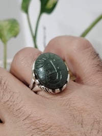 خاتم من اليشم اليماني الطبيعي صياغه جميلة يدوية مميزة وجميلة فضة عيار ...