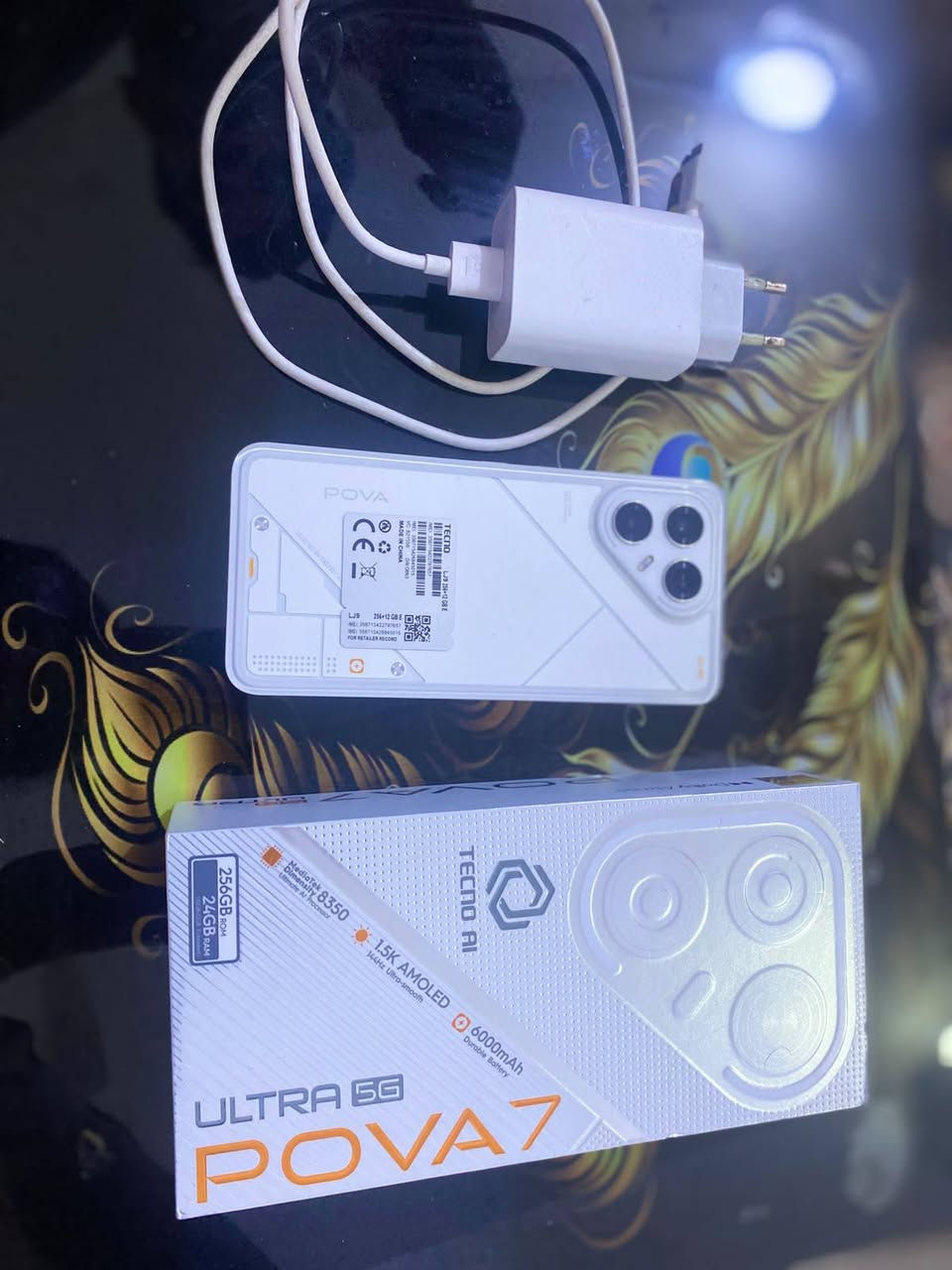 للبيع: تكنو بوفا 7 الترا (Tecno Pova 7 Ultra 5G) – 💎
 مستخدم 2 أشهر فقط، بحالة الوكالة (نظيف جداً جداً وخالي من أي شخط أو عيب).
​المواصفات الأساسية:
​الذاكرة: 256 جيجابايت.
​الرام (العشوائية): 24 جيجابايت (12 جيجا أساسية + 12 جيجا توسعة)مع شاشة 144 هرتز 
​الملحقات: كاملة وموجودة بالكرتونة (الشاحن الأصلي وكافة الملحقات)  يرهم مراوس ب ايفون واتساب ***********
