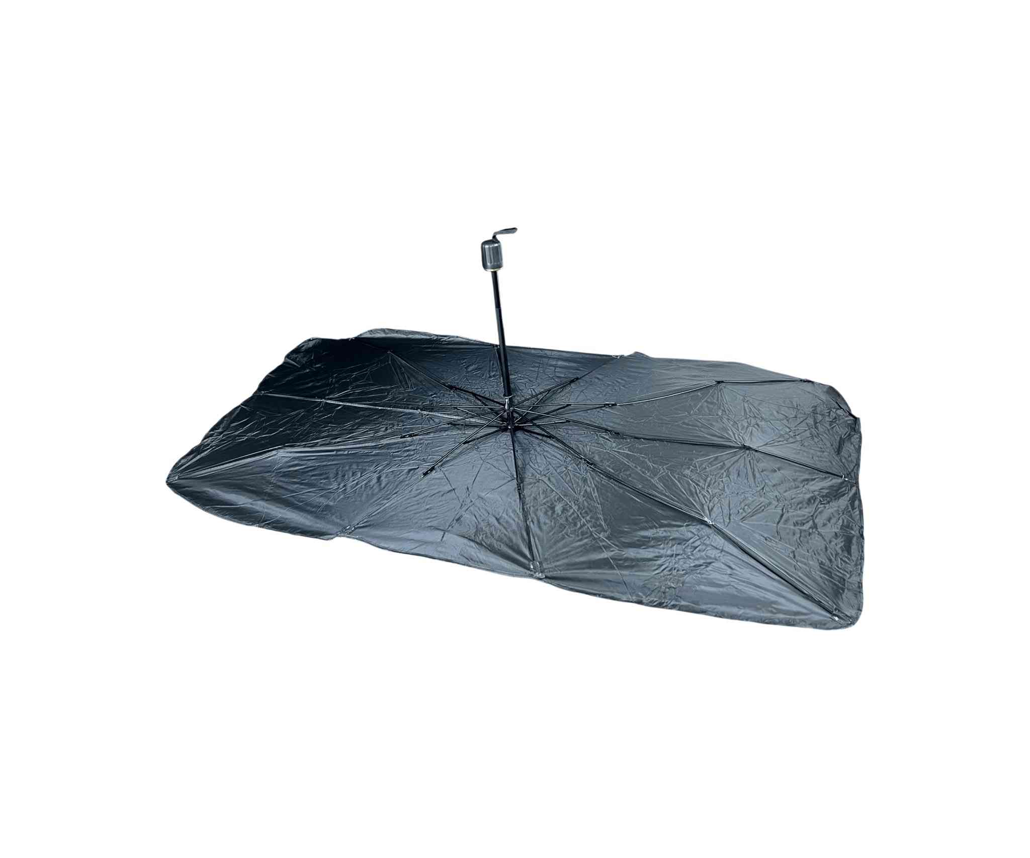 مظلة زجاج أمامي للسيارة قابلة للطي – تصميم مظلة (Car Umbrella Sun Shade)
الاستخدامات
حماية داخل السيارة من أشعة الشمس المباشرة.
تقليل حرارة المقود والطبلون والمقاعد.
حماية التابلوه من التشققات وتغير اللون.
تقليل تأثير الأشعة فوق البنفسجية (UV).
مثالية للاستخدام اليومي في الصيف.
المميزات
تصميم مبتكر يفتح مثل المظلة خلال ثواني.
مادة عاكسة مزدوجة الطبقة لعكس الحرارة وأشعة الشمس.
هيكل داخلي معدني قوي (أضلاع مظلة متينة).
زر قفل وفتح سريع.
مقبض بطول 40 سم لسهولة التحكم.
سهلة الطي والتخزين داخل الباب أو الدرج.
مناسبة لمعظم السيارات.
أبعاد المنتج:
الطول 130 سم
العرض 80 سم
ارتفاع المقبض 40 سم
قياس الكارتون:
35 × 6 × 7 سم
محتويات الصندوق
1 × مظلة زجاج أمامي للسيارة
1 × حزام تثبيت (فيلكرو)
علبة كرتونية 
الملاحظات
يُفضل إغلاق المظلة بلطف للحفاظ على عمر الأضلاع المعدنية.
تأكد من القياس قبل الشراء لضمان التوافق مع سيارتك.
اللون الداخلي فضي عاكس والجهة الخارجية سوداء.
للتواصل على الرقم *********** للحجز 🤍
