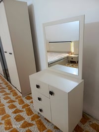 غرفه فيروزة جديد 5قطع الكنتور 220سم ميز تواليت اناره داخل الكنتور انار...