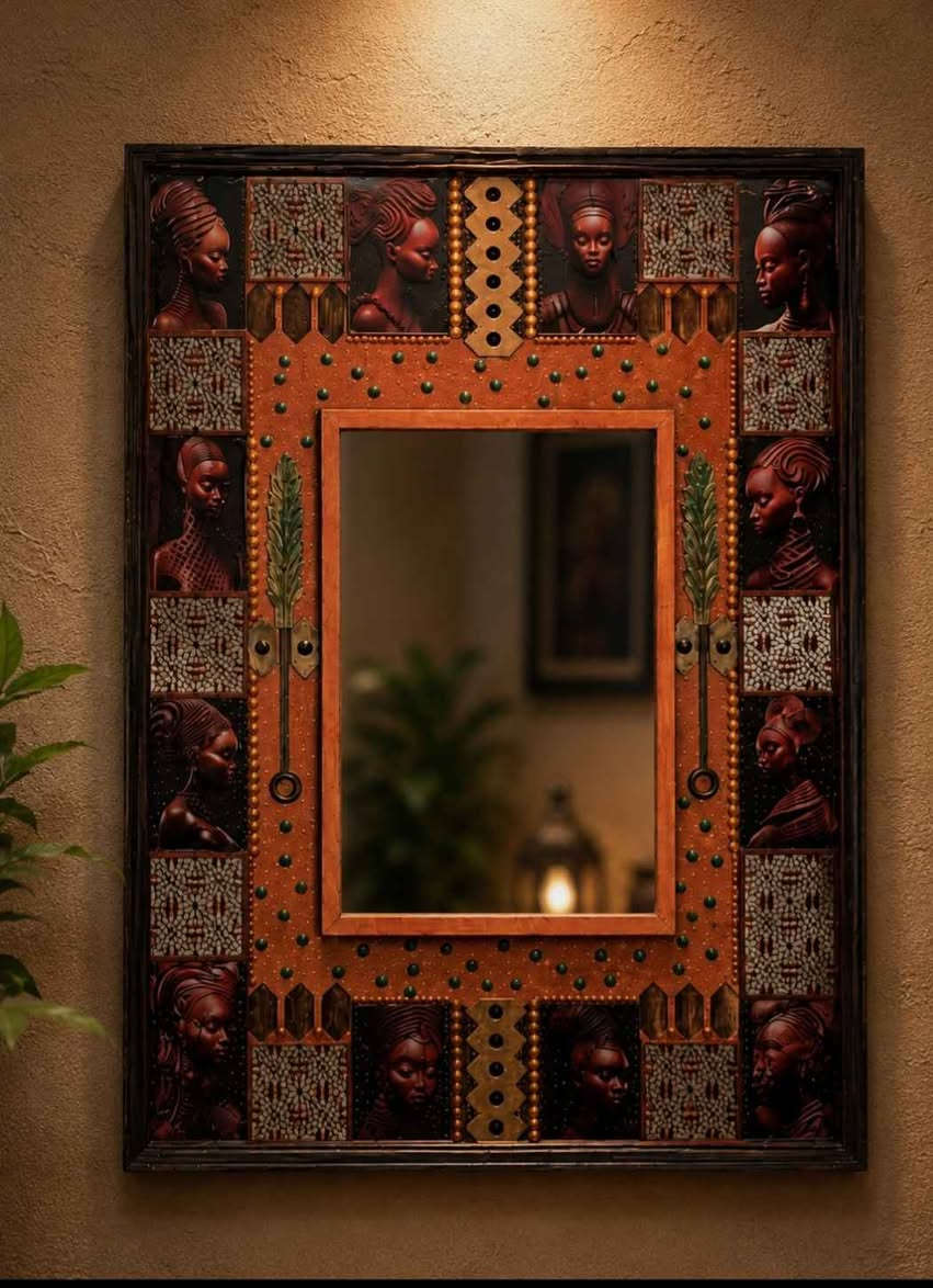 مرآة حائط أفريقية فاخرة – 90 × 70 سم
مرآة ديكورية مميزة بتصميم مستوحى من الفن الأفريقي القبلي، مزينة بوجوه أفريقية  وتطعيمات موزاييك هندسية وتفاصيل معدنية زخرفية دقيقة. تجمع بين الطابع الفني والأصالة لتكون قطعة لافتة تضيف دفئًا وشخصية مميزة لأي مساحة.
المقاس: 90 × 70 سم.
تتميز بتفاصيل يدوية للبيع بسعر لا يقارن للتواصل موبيل وواتساب ٠١٠٢٣٣٤٢٢٣٣ القاهرة, مصر


**إذا كنت صاحب هذا الإعلان وتريد حذفه لأي سبب، رجاءا أرسل رسالة إلى الدعم الفني**