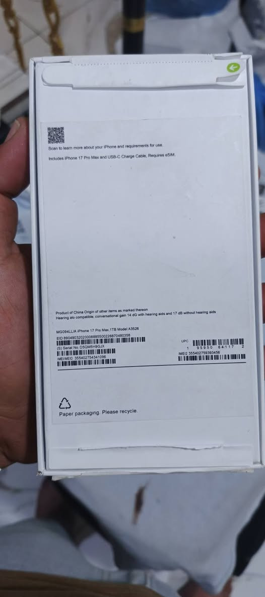 ايفون 17برو تقليد حط سعر بمايرضي الله


**إذا كنت صاحب هذا الإعلان وتريد حذفه لأي سبب، رجاءا أرسل رسالة إلى الدعم الفني**