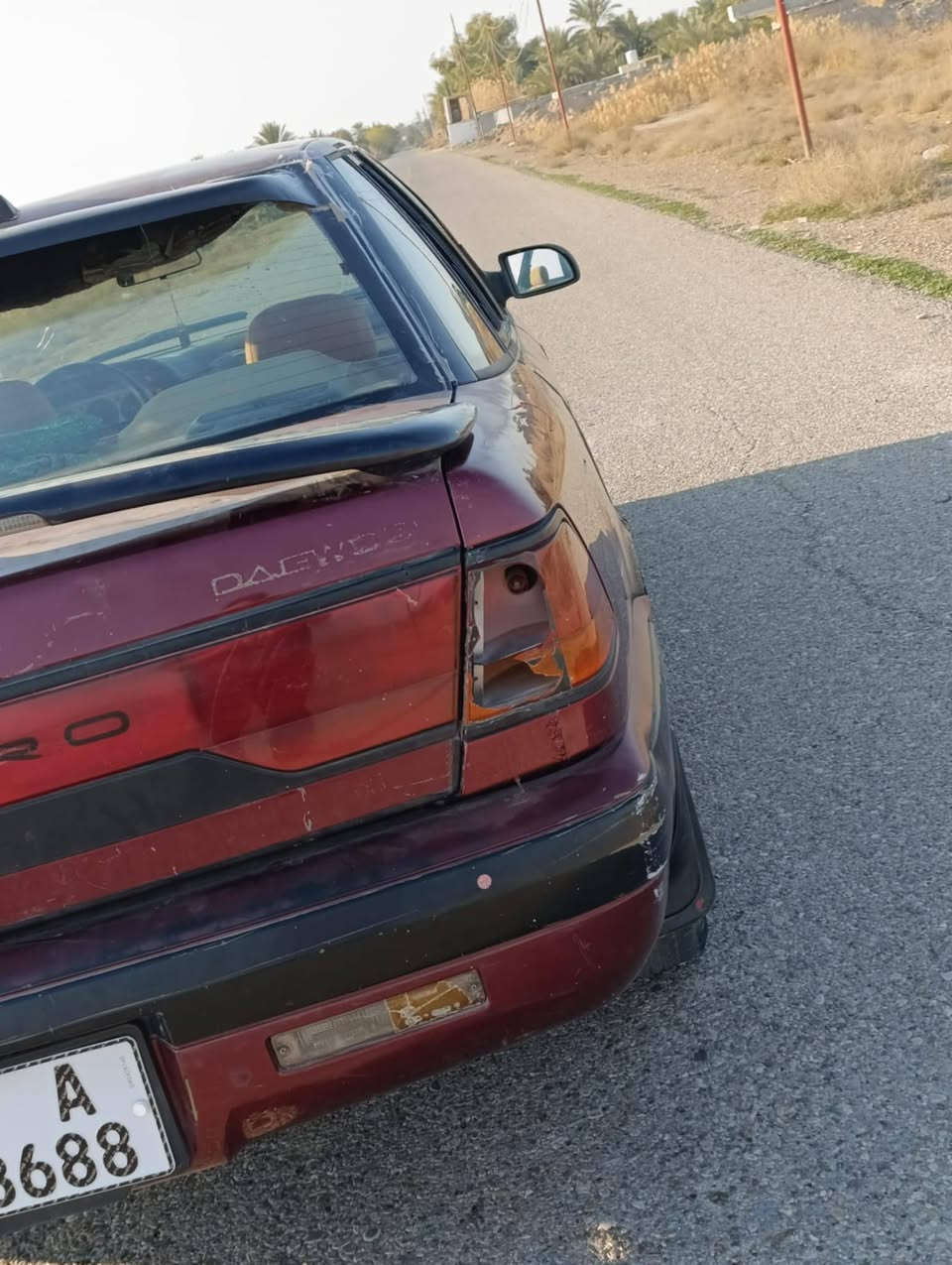 دايو اسبرو موديل 1994 للبيع
سنوية ورقم انكليزي لحد 2029 تحويل وكالة مباشر 
محرك 1600 نوزل قبق اسود كير عادي 
جام كهربائي وسنتر لوك شغال دواخل نظيفة كشر بلاد كهربائيات شغالة 
العنوان بعقوبة التحرير
السعر 26 وبيها مجال 
اتصال‏‪0770 097 5591‬‏
