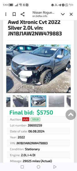 السلام عليكم 
للبيع 
نيسان روج موديل 2022 محرك 2000 سبورت مرقمه اربيل دولي باسم البايع شرط التحويل والوكاله ماشيه 50 الف 
قطعه وحده چاملق الامامي جهه السايق فقط السياره نظيفه مال جناي 
صور الضرر مرفق بالمنشور 
عنوان السياره الشرقاط الساحل الايسر قريه سديره 
السعر 175 وبيها مجال 
للاستفسار الاتصال على الرقم التالي 
‏‪0782 498 9510‬‏
