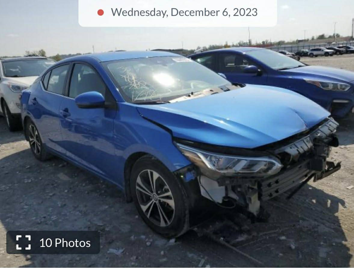 السلام عليكم
نيسان سنترا 2022 SV 
الحادث موضح بلصورة 
السعر 132 
***********
