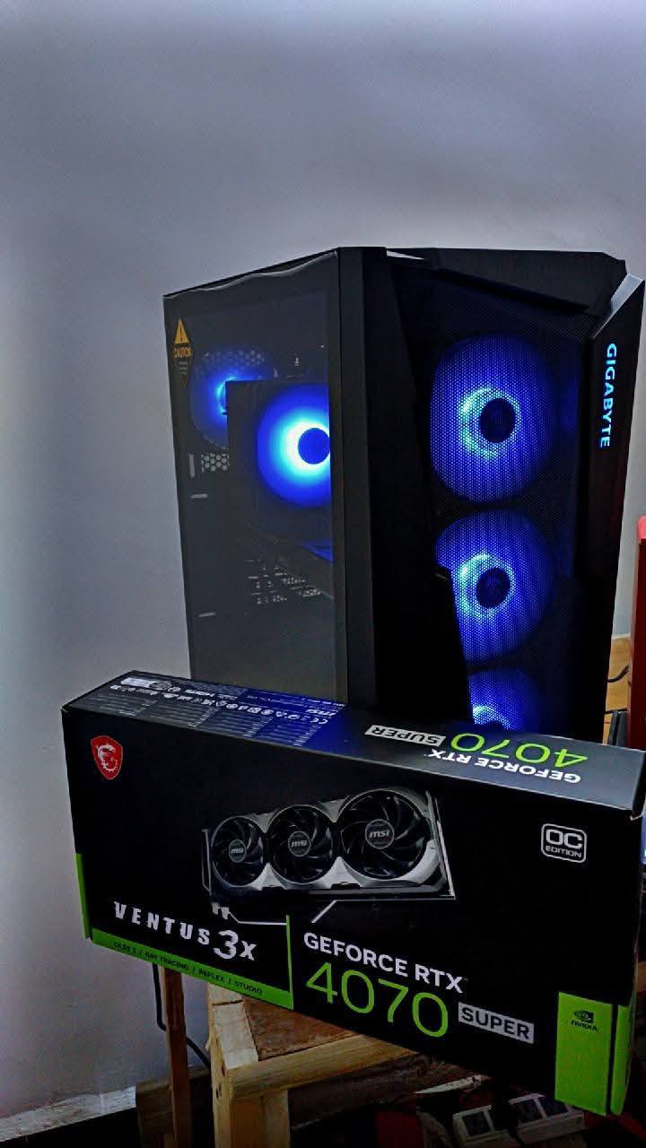 سلام عليكم 
تجميعة للبيع استخدام قليل 

 MSI VGA RTX 4070 SUPER VENTUS 3X OC 12

CPU I5 13400OF 

MSI MB B760 GAMING PLUS WIFI

 XPG RAM DDR5. 2×16GB( 32) 6000MHZ LANCER

 GIG SSD (2TB) M.2 G325E

 XPG PSU KYBER 850G GOLD BLACK

THERMALTAKE FAN FOR CPU UX200 5V ARGB

GIG CASE C301 GLASS BLACK

سعرها 2مليون و50

مكاني بغداد


**إذا كنت صاحب هذا الإعلان وتريد حذفه لأي سبب، رجاءا أرسل رسالة إلى الدعم الفني**