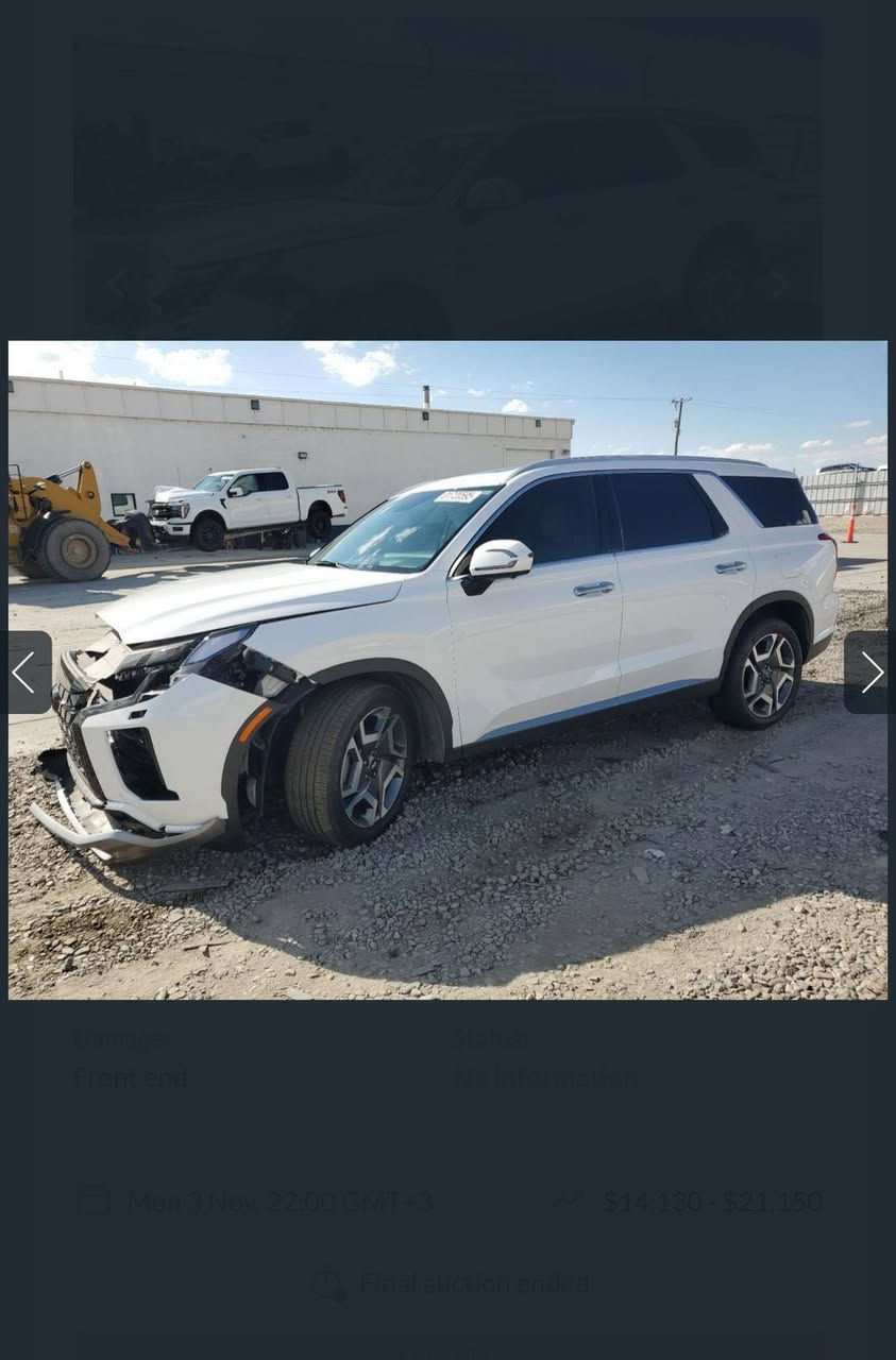 السلام عليكم هونداي بلسايد 
موديل 24 مواصفات لمتد 
فتحتين 
بصمه تشغيل عن بعد 
5 كامرات 
حساسات أماميه خلفيه هواي بعد مواصفات 
السياره بالميناء 
سعر 235 بيها مجال ترهم كتاب شهداء 
للاستفسار *********** 
مكاني حله مكتب مرتضى الجبوري لتجارة السيارات
