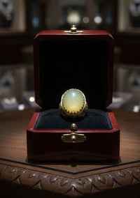 خاتم نحاس • عقيق يماني أصفر • قابل للتعديل