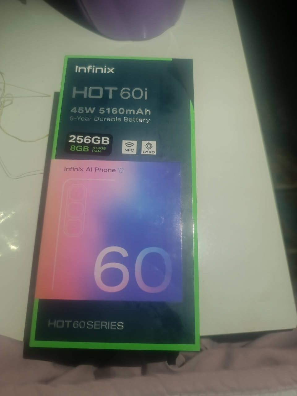 جهاز انفنكس هوت 60i
ذكره 256
جهاز ستخدام 3ايام
سعر 180 
***********
