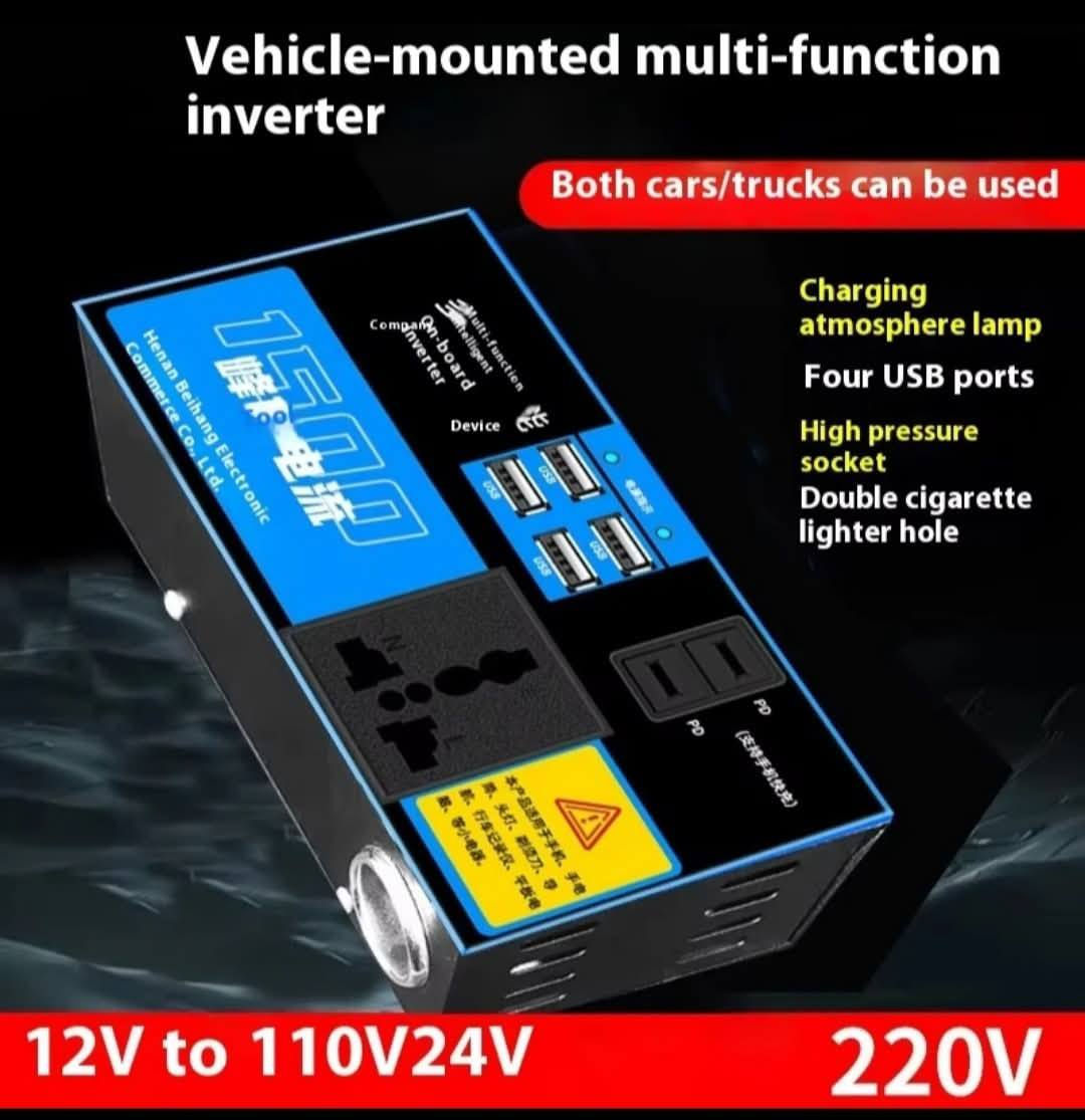 عاكسة او انفيرتر 1500w🫣
4مداخل USB✅
مدخل كهرباء 220✅
كما يحتوي علي مدخلين ولاعة 
السعر 35
يشتغل عن طريق ولاعة السيار
يوجد لدينا خدمة توصيل لجميع المناطق 🚕🚕🚕


**إذا كنت صاحب هذا الإعلان وتريد حذفه لأي سبب، رجاءا أرسل رسالة إلى الدعم الفني**