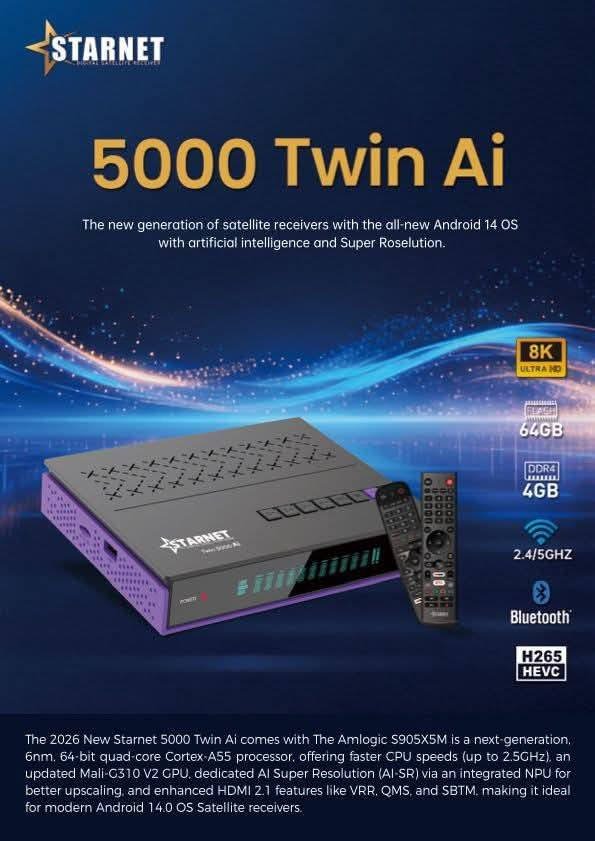 على بركة الله وصلنا احدث جهاز من شركة ستار نت 
5000  TWin Ai
متوفر توصيل لجميع المحافظات العراقية 
 للحجز والاستفسار عن المواصفات والسعر 
 التواصل 
***********
او رابط واتس اب مباشر
https://wa.me/message/7LWUBNUC7CECN1
