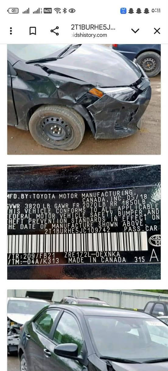 السلام عليكم
سياره للبيع كورلا موديل ١٨  نضيفه جدا 

وارد امريكي رقم  انكليزي مكان سياره بغداد 

ضرر جاملغ امامي مبدل بامريكا 

يوجد سونار  وصور الحادث السعر 145 
 للاستفسار اكثر  ‏

‏‪0772 971 1854‬‏//// ***********
