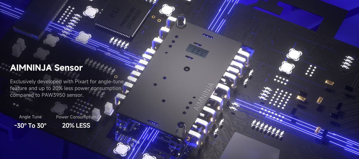 NINJUTSO TEN BLACK 8K
Weight~53g
Dimensions125 x 64 x 39 mm
SensorAimNinja (PAW3950-based)
DPI  30,000 DPI
IPS / Acceleration750 IPS / 50g
Polling RateUp to 8000 Hz
Switches HyperSwitch with HyperClick
Battery Life  Up to 140 hours
Connectivity 2.4GHz Wireless, USB-C


**إذا كنت صاحب هذا الإعلان وتريد حذفه لأي سبب، رجاءا أرسل رسالة إلى الدعم الفني**
