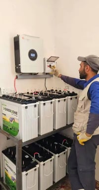 طاقة شمسية • بطاريات ليثيوم • ناحية الزاب قرية الصباغية