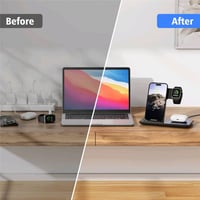 شاحن وايرليس للايفون 3 في 1 يمكن أن يدعم معظم الهواتف الاخرى ، وشحن سر...