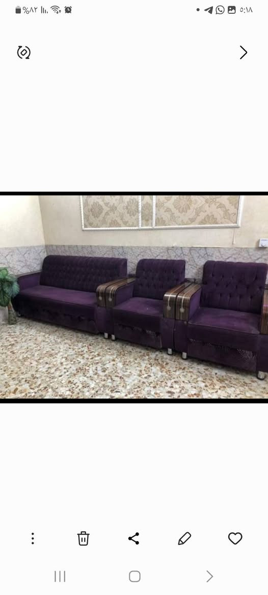 سلام عليكم عندي غراض للبيع مستعجله عاى بيعتهم جرباية نفر واحد 50 الف وميز تلفزيون 50الف وتخم قنفات عشر مقاعد 200  الف مكاني بغداد الدورة شارع 60 للاتصال ***********

