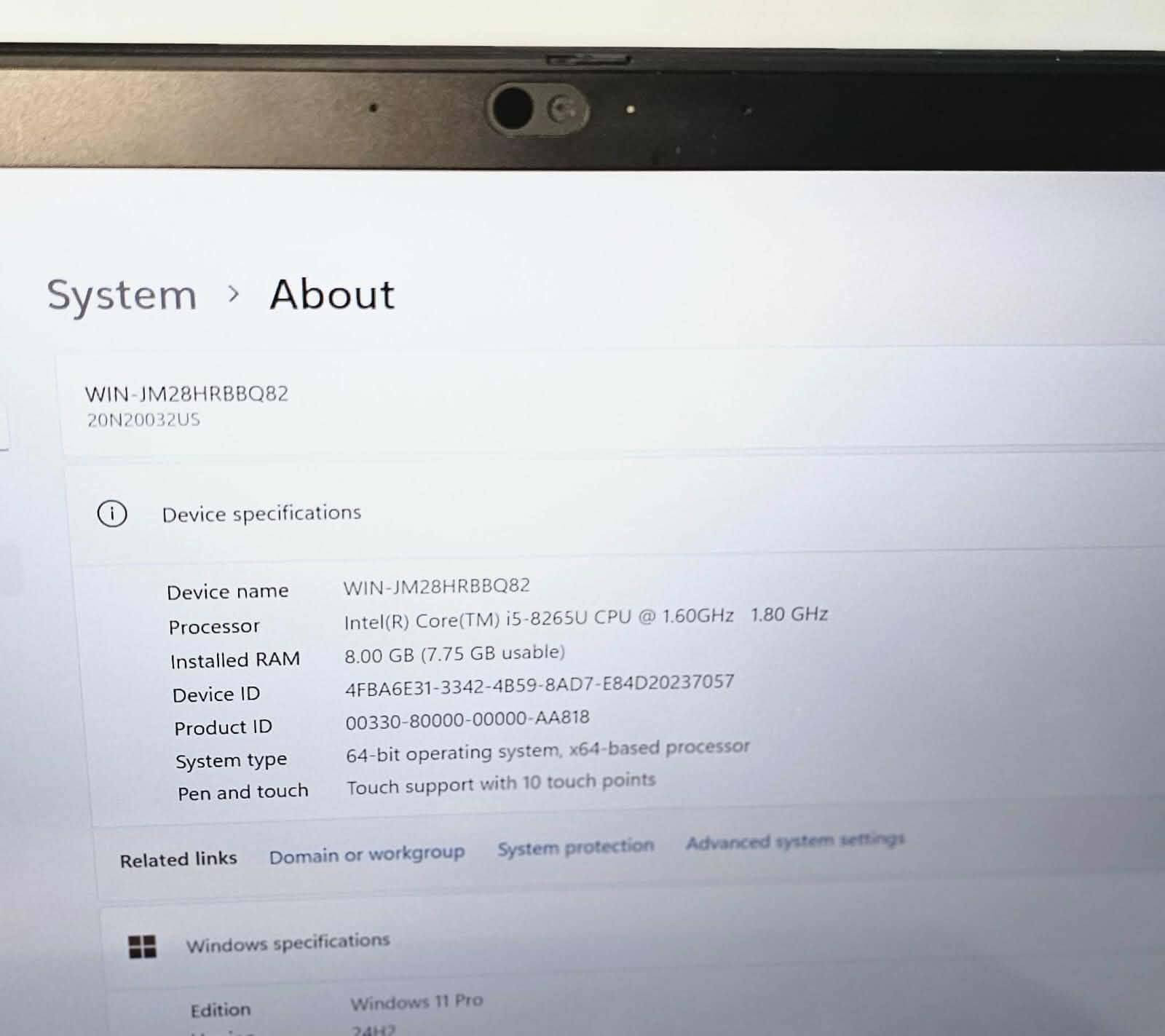 Lenovo T490 لمس
Core i5 8th
Ram 8GB
Hard 256GB
250.000


**إذا كنت صاحب هذا الإعلان وتريد حذفه لأي سبب، رجاءا أرسل رسالة إلى الدعم الفني**
