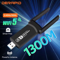 🚀 تخلص من ضعف وتقطيع الإنترنت مع لاقط شبكة DERAPID AC1300 الجديد! 🚀 ​ه...