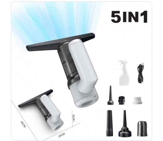 "مكنسة وحدة… خمس وظائف! 🚀 للبيت والسيارة بلا تعب!"
 هالمكنسة 5 في 1 تسحب، تدفع، تنظف الزجاج، تعبّي الميّ، وتفرّغ الهواء – كلشي تحتاجينه بمكان واحد.
✨ مميزات المنتج
1️⃣ 5 في 1 – مكنسة، مضخة، جهاز فراغي، منظف نوافذ، ومنافخ للغبار.
 2️⃣ شفط قوي 5000 با – تشيل الغبار، الرمل، شعر الحيوانات، وكامل الأوساخ بسهولة.
 3️⃣ فلترة مزدوجة – تنظف الهوا بكل فعالية، والفلاتر تنغسل بسهولة بالماء.
 4️⃣ بلا سلك، 25 دقيقة – بطارية 2000 مللي أمبير تكفي تنظيف كل الزوايا بدون تعب.
 5️⃣ شحن Type-C – تشحنينه بالبيت، بالسيارة، أو حتى من اللابتوب.
 6️⃣ TPR منظف الزجاج – تنظف النوافذ بلا خدوش أو خطوط.
 7️⃣ صغير وخفيف – سهل التخزين والحمل، تقدرين تاخذينه وياج وين ما تحبين. بعقوبة, ديالى


**إذا كنت صاحب هذا الإعلان وتريد حذفه لأي سبب، رجاءا أرسل رسالة إلى الدعم الفني**