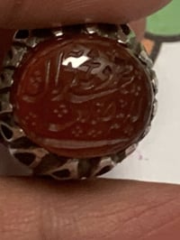 عقيق يماني • منقوش يدوي • فضة قياس٢١