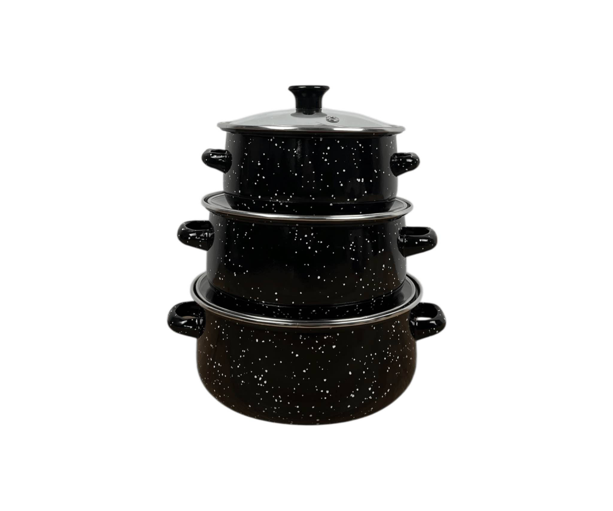 سيت قدور طبخ إيناميل ثلاثي مع أغطية زجاج  السعر 25.000 سيت مكوّن من 3 قدور بأحجام مختلفة لتغطية جميع احتياجات الطبخ.
مصنوع من معدن مطلي بطبقة إيناميل مقاومة للحرارة وسهلة التنظيف.
أغطية زجاجية شفافة مع فتحة بخار لمتابعة الطهي دون رفع الغطاء.
توزيع متوازن للحرارة يساعد على طهي متجانس.
مقابض جانبية متينة لسهولة الحمل والاستخدام.
تصميم منقّط أنيق باللون الأسود يناسب جميع المطابخ.
المقاسات:
الكبير: قطر 20 سم – ارتفاع 9 سم
الوسط: قطر 18 سم – ارتفاع 8.5 سم
الصغير: قطر 16 سم – ارتفاع 8 سم
قياس الكارتون: 20 × 20 × 17 سم بغداد, العراق


**إذا كنت صاحب هذا الإعلان وتريد حذفه لأي سبب، رجاءا أرسل رسالة إلى الدعم الفني**