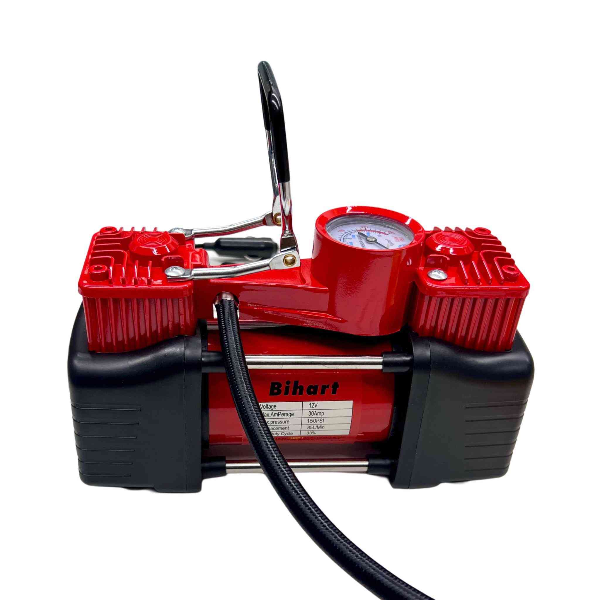 كمبريسر هواء محمول Bihart للسيارة 12V – ضغط قوي حتى 150 PSI
• كمبريسر هواء محمول من Bihart مصمم لنفخ إطارات السيارة بسرعة وسهولة، بحجم عملي وأداء مناسب للاستخدام داخل السيارة.
• يعمل على DC 12V ومناسب للاستخدام عبر منفذ 12V في السيارة.
• يوفر تدفق هواء أقصى 85 لتر/دقيقة لسرعة أفضل في النفخ.
• يدعم ضغط تشغيل أقصى 150 PSI مع إعادة تشغيل حتى 200 PSI.
• مزود بـ خرطوم هواء بطول 6.5 مع عداد ضغط ومشابك نحاسية صلبة.

• يحتوي على إضاءة LED ساطعة مع تشغيل سهل وتقنية ثبات أثناء الاستخدام.

• يتضمن حماية حرارية أوتوماتيكية للمحرك ضد ارتفاع الحرارة، مع حقيبة حمل قوية مرفقة.

• العلامة التجارية: Bihart
• نوع المنتج: Air Compressor / كمبريسر هواء محمول
• نوع الطاقة: DC 12V
• أقصى تدفق هواء: 85 لتر/دقيقة
• أقصى فولتية: 13.8V
• أقصى سحب تيار: 30A
• أقصى ضغط تشغيل: 150 PSI
• أقصى ضغط إعادة تشغيل: 200 PSI
• أقصى حرارة محيطة: 60°C
• أدنى حرارة محيطة: -55°C
• زمن التشغيل الأقصى: 40 دقيقة عند 40 PSI
• درجة الحرارة لزمن التشغيل: 24°C
السعر 22,000


**إذا كنت صاحب هذا الإعلان وتريد حذفه لأي سبب، رجاءا أرسل رسالة إلى الدعم الفني**