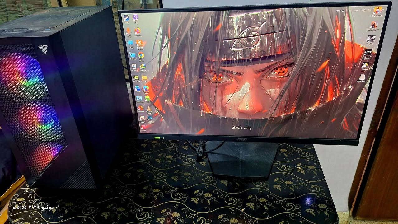 Pc للبيع كيس + شاشة +سماعات
مواصفات الكيس المعالج (CPU):
Intel Core i5-10400F
6 أنوية / 12 خيط معالجة
تردد أساسي 2.90GHz

كرت الشاشة (GPU):
NVIDIA GeForce RTX 2060
ذاكرة 6GB VRAM

الذاكرة العشوائية (RAM):
16GB DDR4

اللوحة الأم (Motherboard):
MSI PRO H510M-B
(MS-7E05)

نظام التشغيل:
Windows 11 Pro 64-bit

إصدار DirectX:
DirectX 12
التخزبن 256 ssd +
1T Hdd
الشاشة MSI 180 HZ حجم 27 كارتونها موجود حيل جديدة + سماعات
مكان الموصل السعر 800 وبيها مجال
العنوان الموصل التواصل خاص او على الرقم
***********
***********
