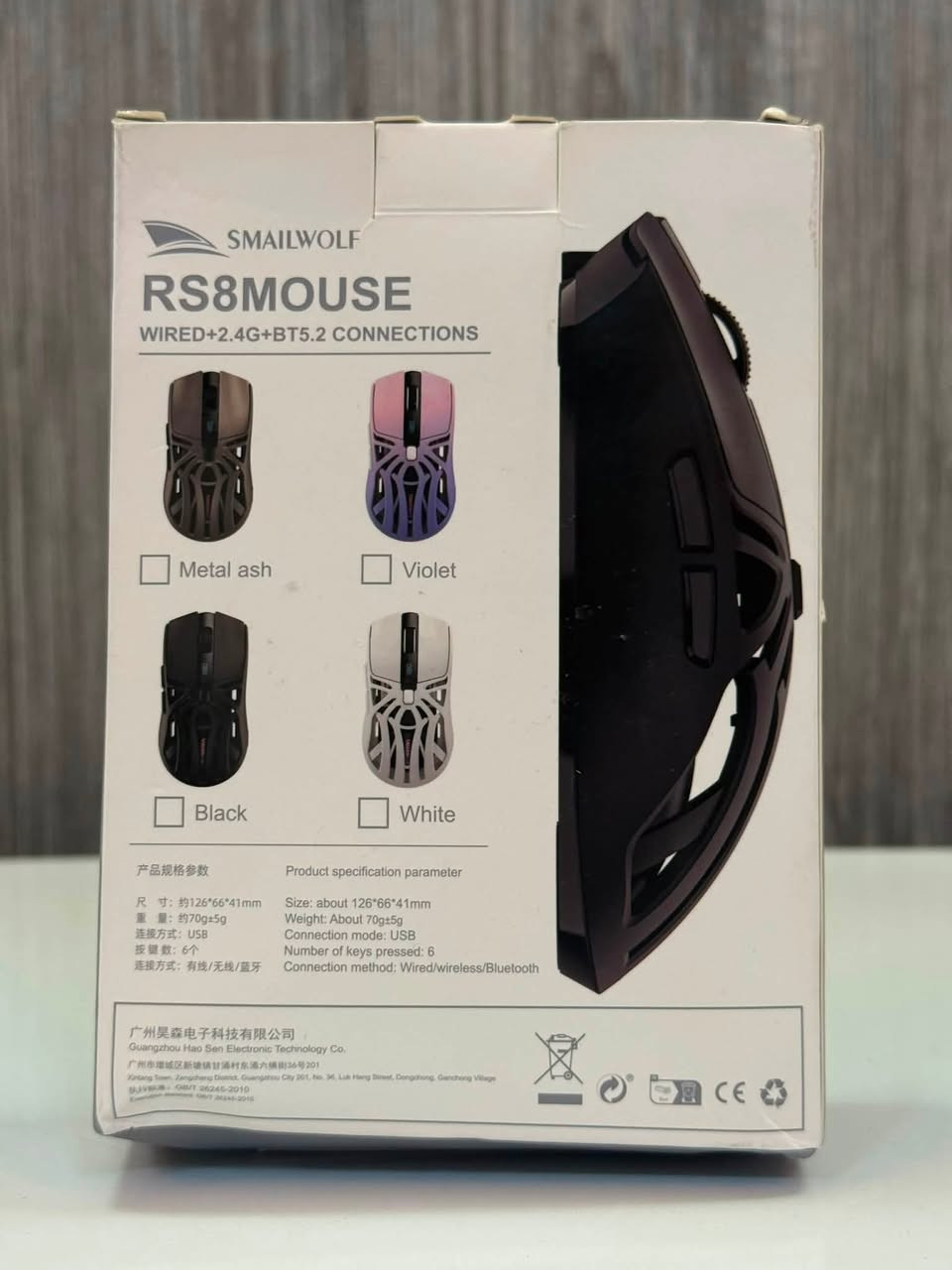 ماوس SMAILWOLF  فئة RS8 جديد غير مستخدم مفتوح فقط للتصوير والفحص لون metal ash مميز جداً 10000DPI 🫣 يرهم واير و وايرليس وبلوتوث وبيه برنامج خاص بيه تتحكم بميزاة الماوس وازرار بصف الماوس وزر التحكم ب dpi وزن خفيف جدا 54g وبيه شاشه يراويك الشحن وسرعه التحكم بالماوس  سعره 25 وعندي توصيل جميع المحافظات للحجز واتساب ***********

