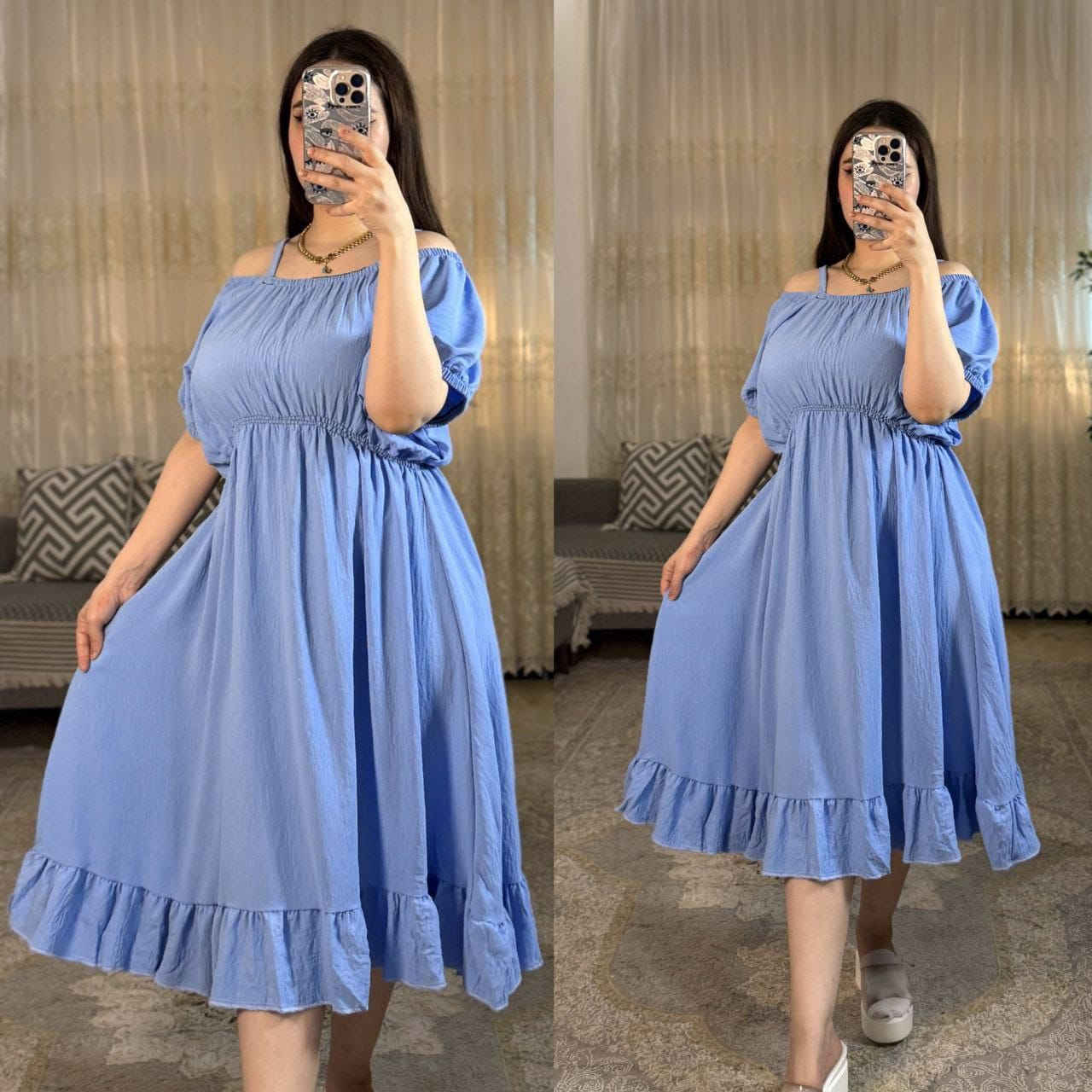 فستان قصير
خامة لينن شرط الفحص 

فري سايز لحد ٨٥ كيلو 

سعر 10

للحجز متوفر توصيل لجميع محافظات العراق 🇮🇶 ***********
