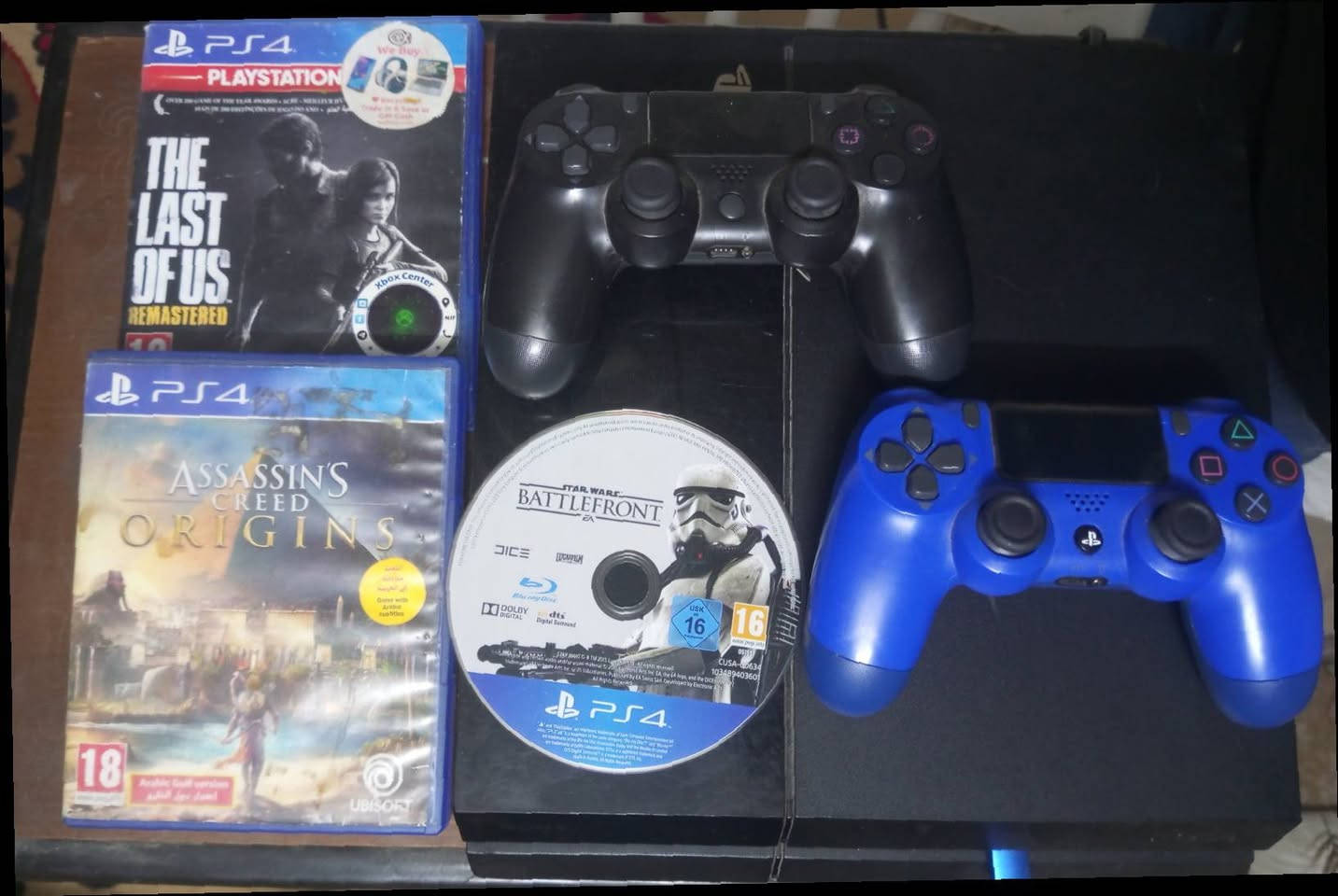 بلي 4 فات لا مفتوح ولا مصلح 
اقراص البي 
بيس 20
ذا لاست اوف 
اساسن اورجنل مصر 
Star Wars 
... الجهاز لا مصلح ولاشايف التصليح شنو 

.. 
.. حي العامل ***********. قفلة 190
