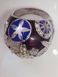 محبس فخم • نحاس مطلي • مطعم بالمينا