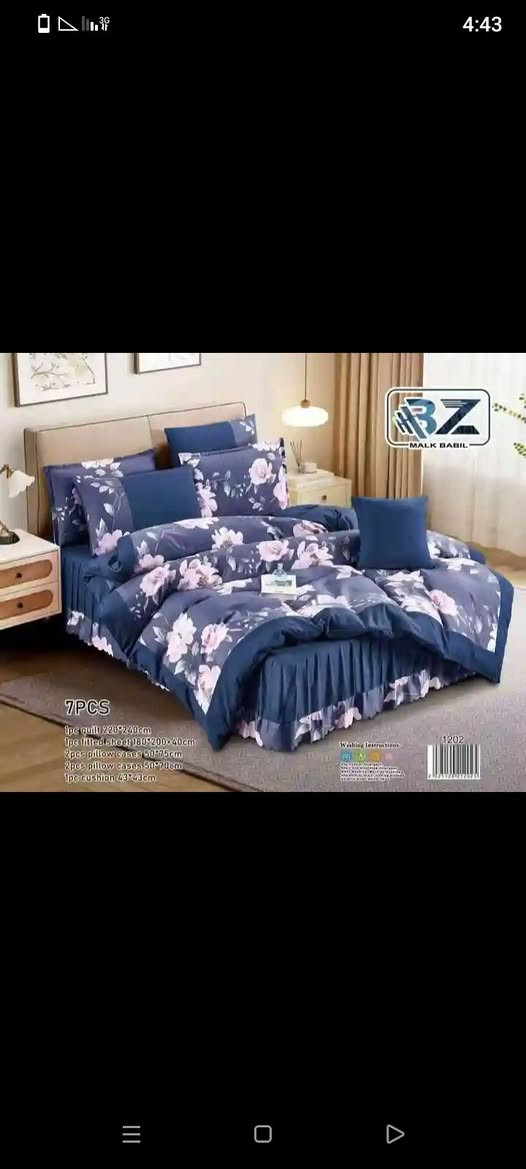 لحاف ديباج نفرين يحتوي ٧ قطع ... 
قياس 220x240 
قياس كفر 180x200 
وجه مخدة 50x70 
وجه كوشه 40x40 
  السعر....
ب45 ألف فقط
متوفر توصيل داخل سوق الشيوخ الفين وناصريه 5 آلاف


**إذا كنت صاحب هذا الإعلان وتريد حذفه لأي سبب، رجاءا أرسل رسالة إلى الدعم الفني**