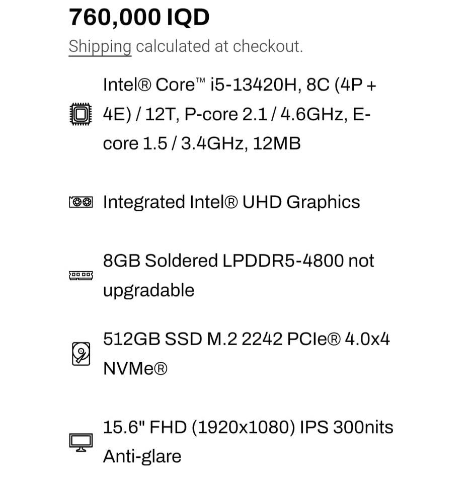 سلام عليكم شباب لاب توب للبيع مثل متشوف الموصفات مذكورة كلها كدامكم بالصورة والسعر الجديدة من شركة النبع للمعلومة اني لاب توب هاي كسر كارتونة من النبع

المعلومات :
ملحقات لاب توب الاصلية كلها موجودة شاحنة الباكيت ورقة الضمان كل البيانات مالتها ولاب توب نظيفة كلش استخدام اقل السنة رايدها ب 600 قفل رجاء لحد يتواصل وياي ويكلي هواي ونقصلي هاي قفلها لان لاب توب نظيفة كلش ثرمل بيس مالتها مالشركة بعدها برغي واحد ما مفتوح بيها رقمي *********** تواصل وياي واتساب او خابرني
