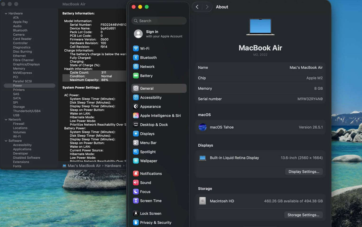 MacBook Air 2022 13.6” M2 

Ram 8 | SSD 500 

Battery 88 - Cycle 311

***********
