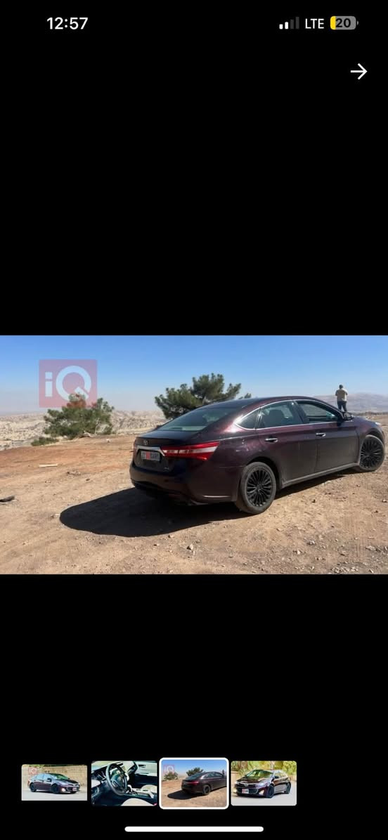 للبيع تويوتا أفالون 2013 🚗
* الممشى: 174 ألف مايل

* المحرك: 6 سلندر

* رقم السليمانية باسمي

السيارة بيها 6 قطع صبغ + جلح قليل بالسقف والصندوق وكلشي موضح بالصور  رقم الشاصي بالصور

السعر المطلوب: 13,600 دولار 💵

***********

