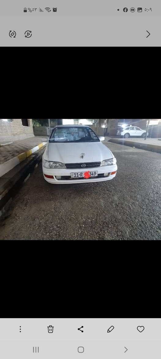 السلام عليكم ورحمة الله.. للبيع
تويوتا كرونا موديل  98 🚗
السيارة رقم بغداد إنجليزي باسمي تحويل مباشر وسنوية ل ٣٠ . 
السيارة مكفولة من الضربة لا ضربة جاملغ ولا حوض وللحمد لله ).
ارضية جديدة صارلي شهرين من سويته و تبريد شغال كشنات جدد لون رصاصي ياباني اصلي غير مغلف و محرك، كير، حدادية، وكهربائيات.. كلها جاهزة وبشرط الفحص، و تايرات جدد فقط الخلفيات نص عمر
والسيارة جاهزة من جميع النواحي والنواقص اعددهن الك وما ضم عليك.. علما السيارة مصورة فيديو كامل يجيك على الخاص..

السعررررر   ٥٨ 
📍 المكان: الناصرية - قضاء قلعة سكر 

📞 للاستفسار والاتصال :***********
