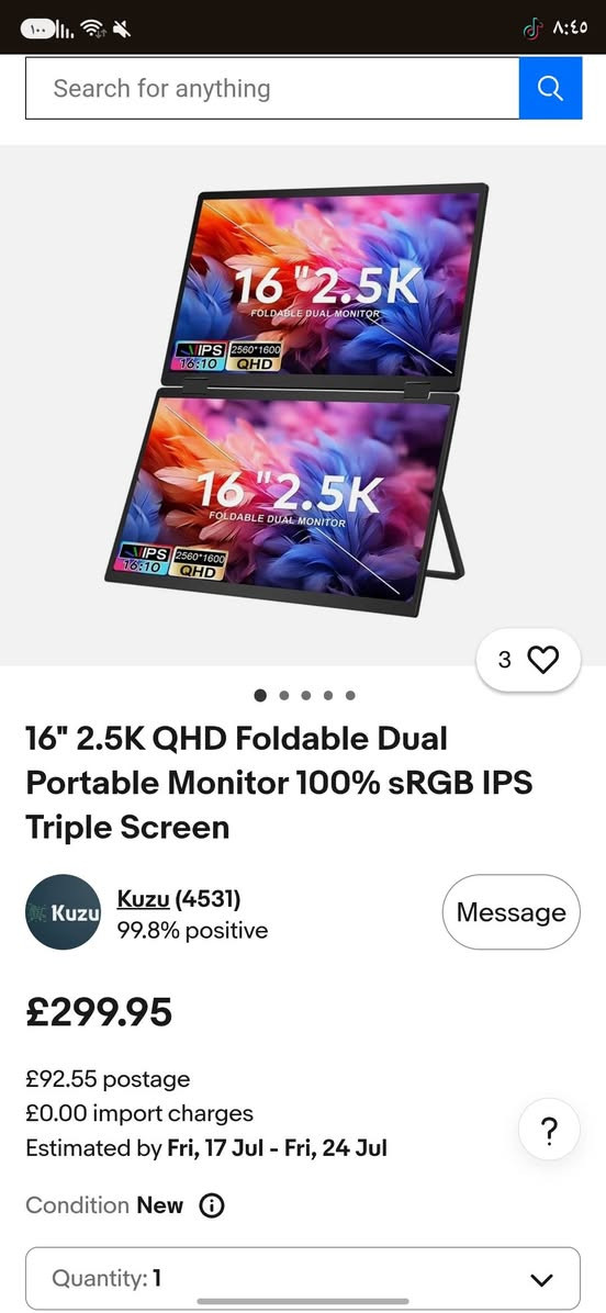 شاشه مزدوجه بهذا الترتيب والسعر كدامك انطي سعر وبالعافيه


**إذا كنت صاحب هذا الإعلان وتريد حذفه لأي سبب، رجاءا أرسل رسالة إلى الدعم الفني**