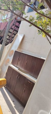 كاونتر خشب • سنك مرمر حوضين • بكرجو تازة