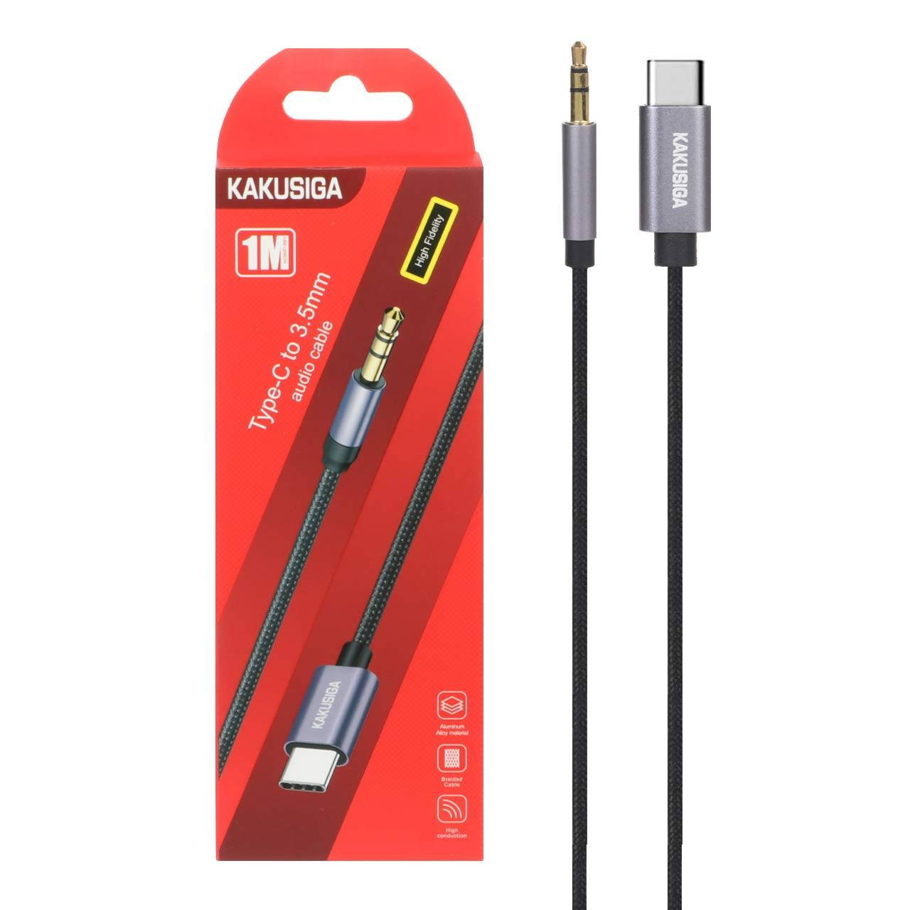 #كيبل صوت من نوع KAKUSIGA يربط بين منفذ USB-C ومنفذ 3.5 ملم (AUX)  ايفون و تايب سي 
الطول: 1 متر.
جودة الصوت: Hi-Fi عالي الدقة ونقي.
كيبل مجدول متين مقاوم للقطع والالتواء.


**إذا كنت صاحب هذا الإعلان وتريد حذفه لأي سبب، رجاءا أرسل رسالة إلى الدعم الفني**