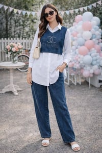 سوت صيفي 3 قطع قميص طويل بنطرون هاف موديل نسائي ومحير  قياسات 50.48.46...