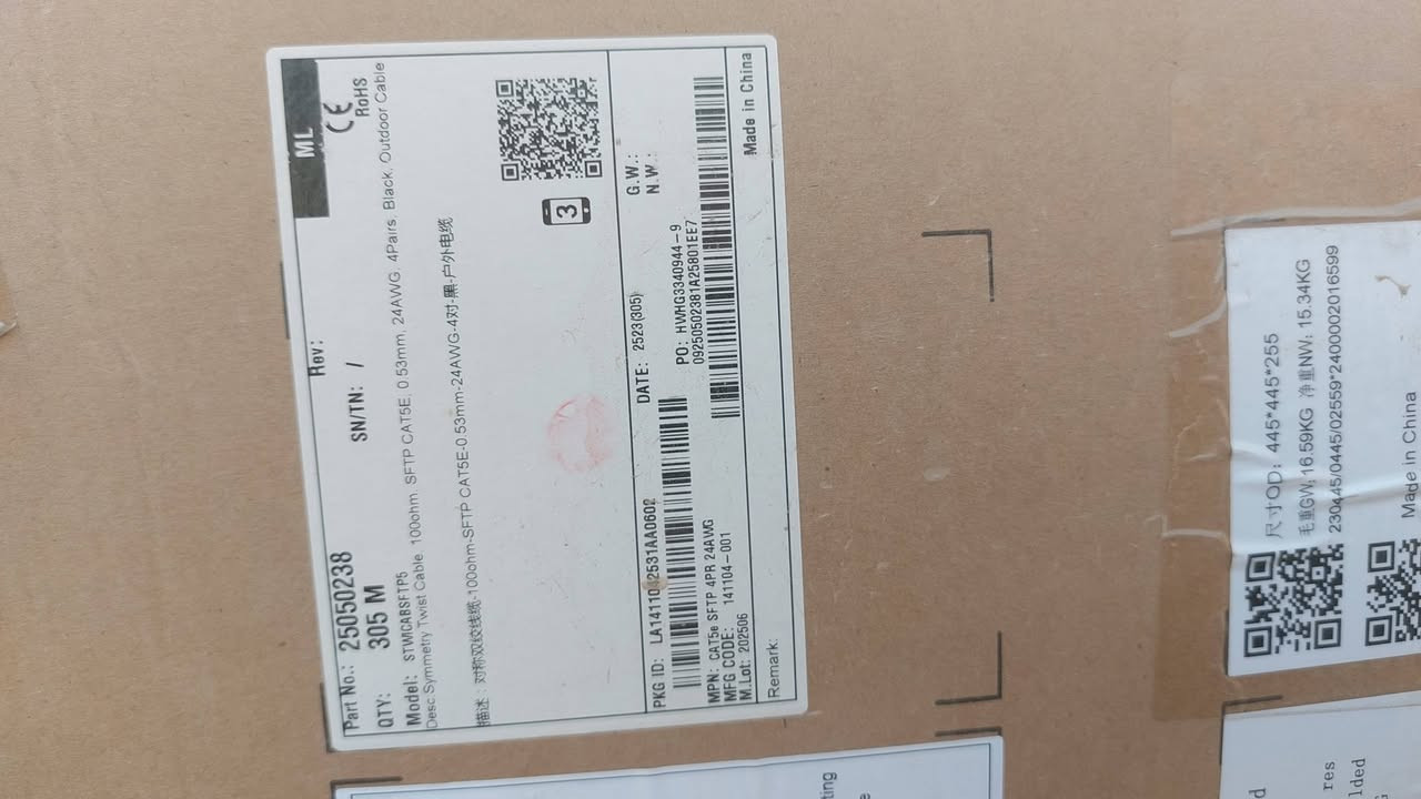 كارتونة واير كامرات CAT5e SFTP Outdoor 305 متر

نحاس صافي 24AWG - محمي من التشويش + يتحمل الشمس

جديدة بالكارتون - انتاج 2025/6

الماركة: Jiangsu ETERN

الوزن: 15.3 كيلو نحاس صافي

المكان: اليوسفيه 

عندي 10 كراتين ويرهم نت وكامرات 

واتساب: ***********
