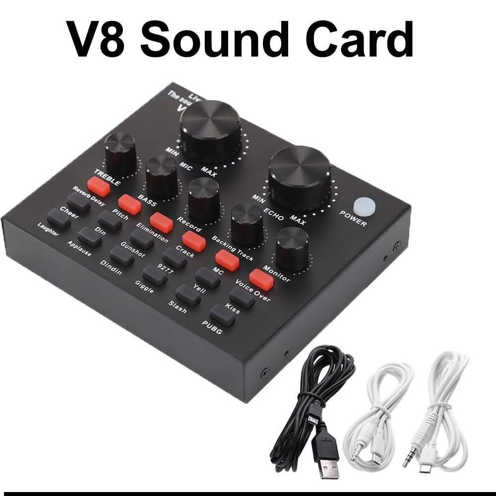 Sound card V8
كارت صوت خارجي يعمل مع مايكات الداينمك والكوندنسر يستخدم للدردشات  الصوتية للهاتف.

السعر ٣٠ الف دينار والتوصيل مجانا الى كافة مدن ومحافظات العراق

للاستفسار الاتصال على الرقم التالي
واتساب
***********

