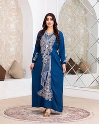 دشداشة نسائي • تطريز ستراس • قطن مراسي مصري