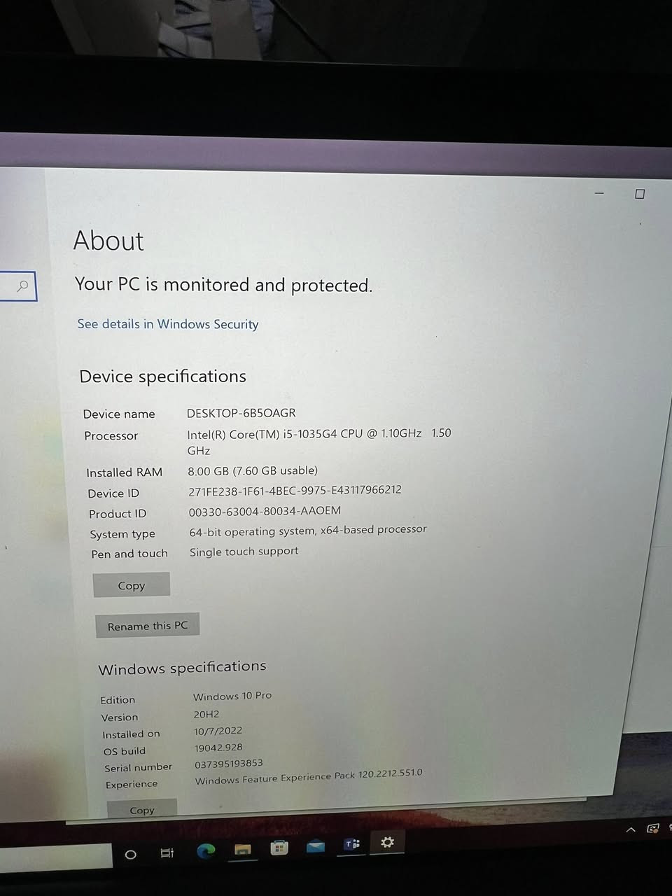 Surface pro 7 12.4 inch 
لمس 2k IPS 
Core I5 1035g7
Ram 8 
Hard 256 SSD
كرت شاشة انتل أريس بلص ٤ غيغا
مع كيبورد جلد اصلي 
السعر ٣٦٥ الف قفل


**إذا كنت صاحب هذا الإعلان وتريد حذفه لأي سبب، رجاءا أرسل رسالة إلى الدعم الفني**