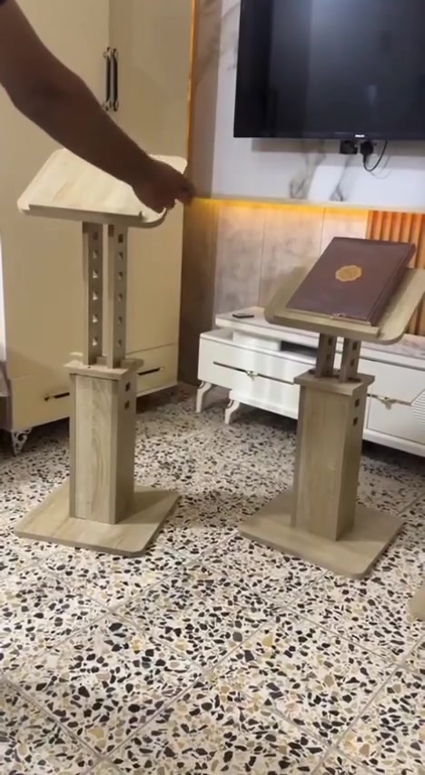 25 الف توصيل مجاني 
مسند لقرائة القرئان الكريم خشب اصلي 18 ملم 
القياس 90 سنتيم ارتفاع الكلي 
حاملة المصحف 40 عرض 30 ارتفاع يتحمل المصحف الكبير
مميزات : 💥💥💥
انت جالس على الأرض 
انت جالس على الكرسي 
انت واقف 
متوفر توصيل مجاني إلى جميع المحافضات 🔥 
الطلب يوصلك مشدود و جاهز 📦
للحجز السريع عنوان ورقم هاتف ✈️
ديالى بعقوبة بهرز مجاور المركز الصحي الثاني 
***********

