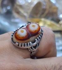 خاتم عقيق سليماني(سنام الجمل) صياغة يدوية عيار 925 سعرة 60 الف + موجود...